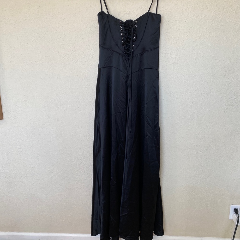 House of CB Black Satin Corset-Back Maxi Dress - Picture 5 of 11